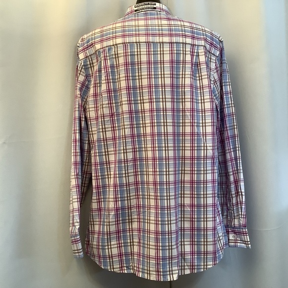 Nick Graham Shirt Men’s Large Collar Button Down Purple/White/Brown/Blue - Picture 3 of 10